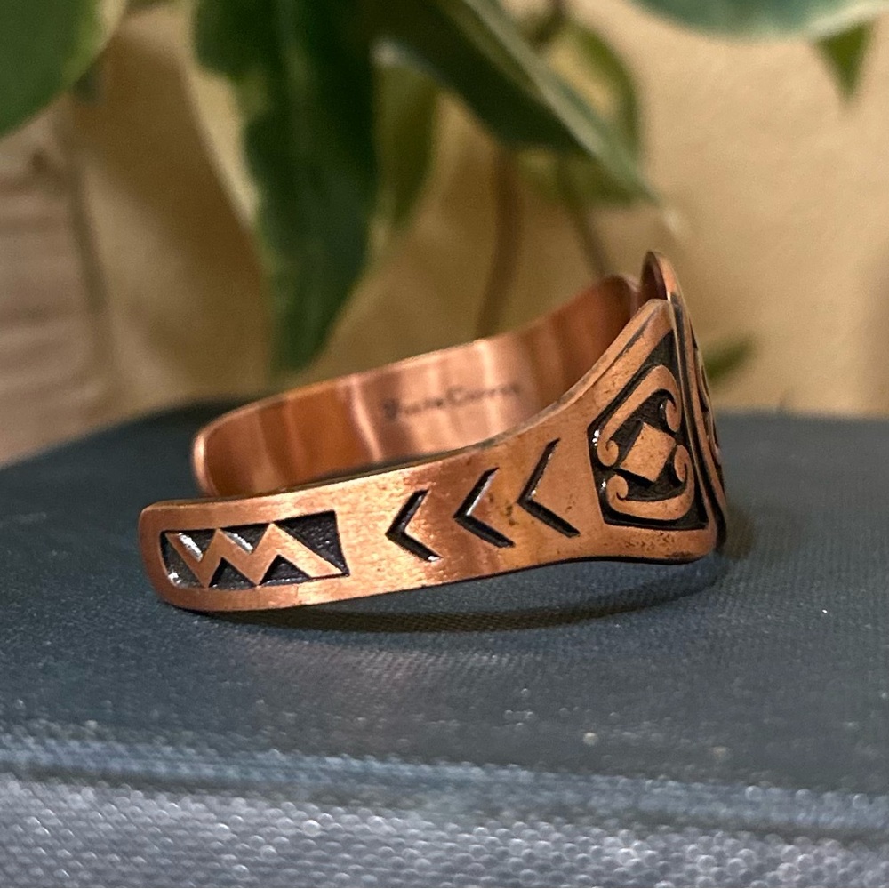 Vintage Native American Style Solid Copper Tribal… - image 3